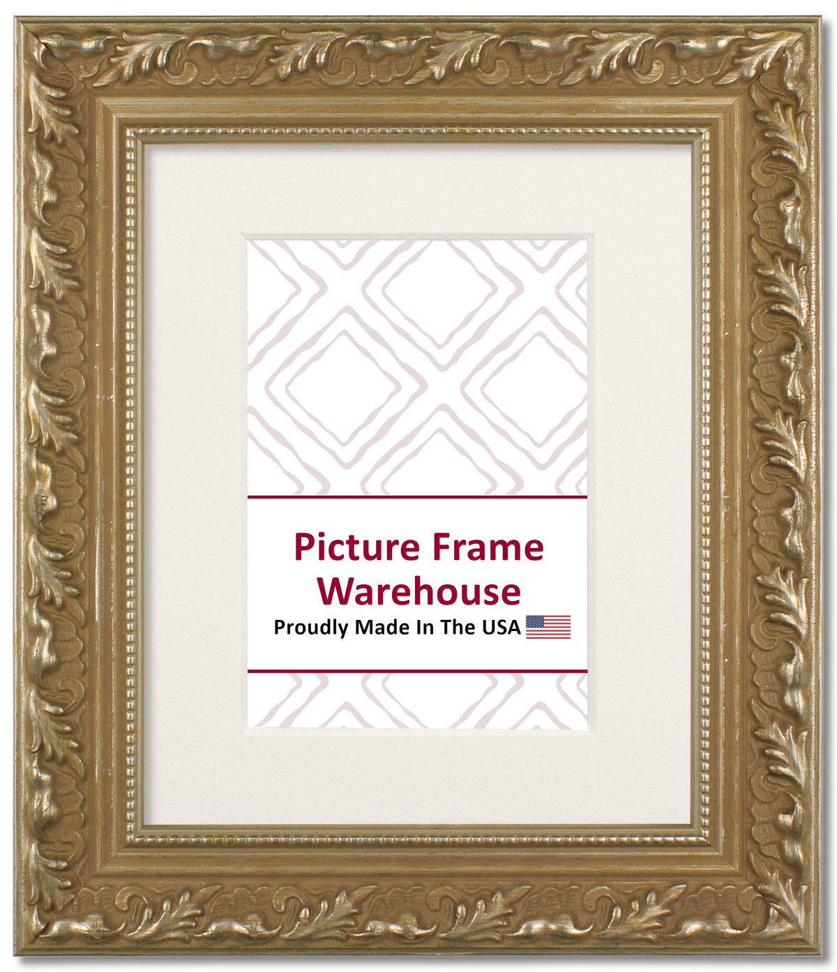 649-698 - Embossed Champagne Gold, 1 ¾", Wood Ready-Made Frame