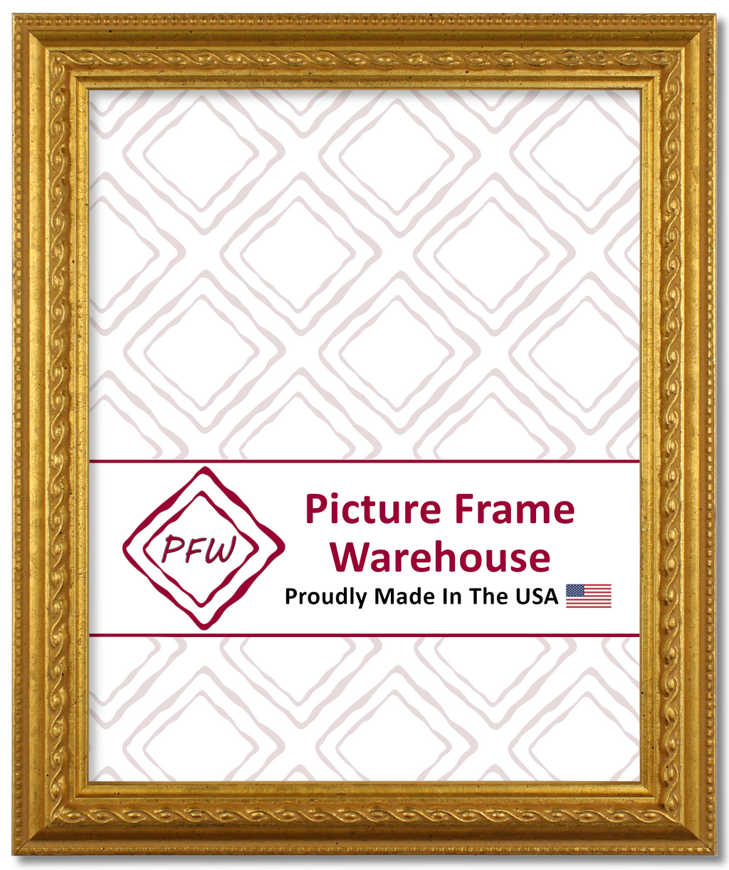 72963 - Embossed Gold, 1 ⅛", Wood Ready-Made Frame