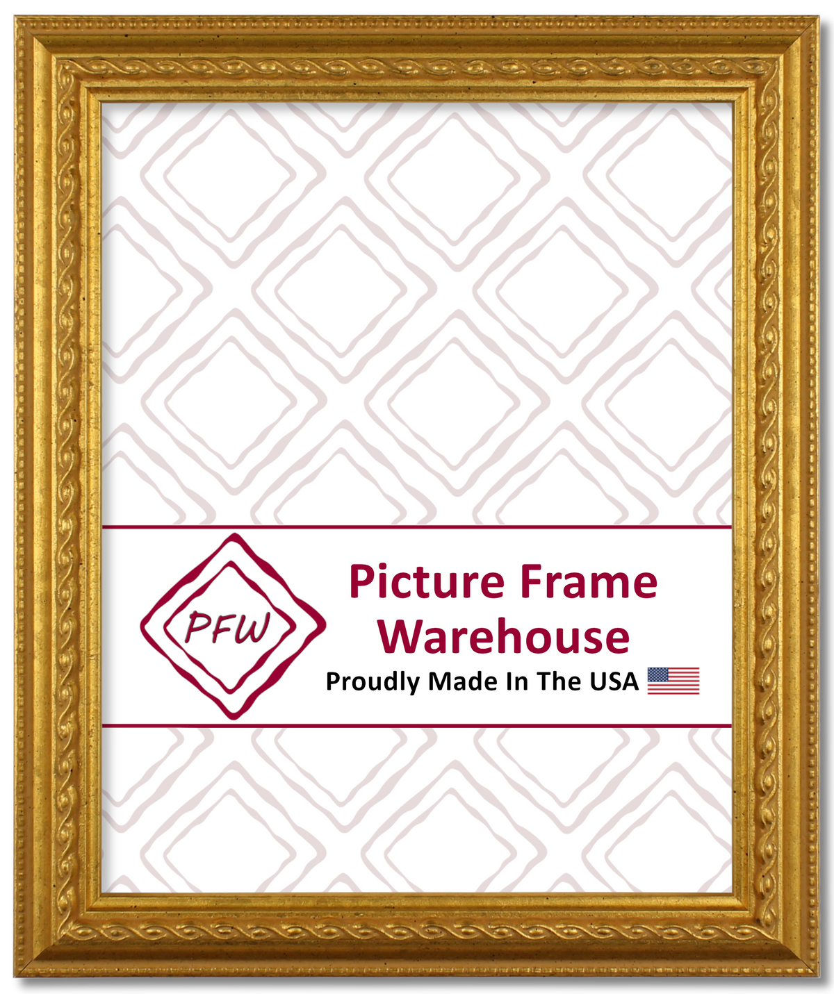72963 - Embossed Gold, 1 ⅛", Wood Ready-Made Frame
