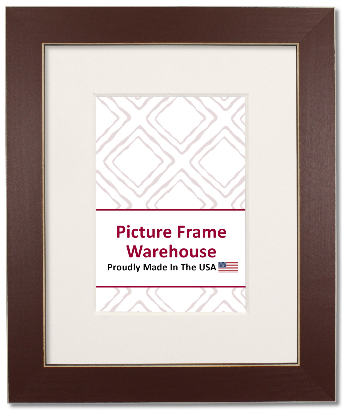 779-175 - Burgundy With Shaved Edges, 1 ⅛", Solid Wood Ready-Made Frame