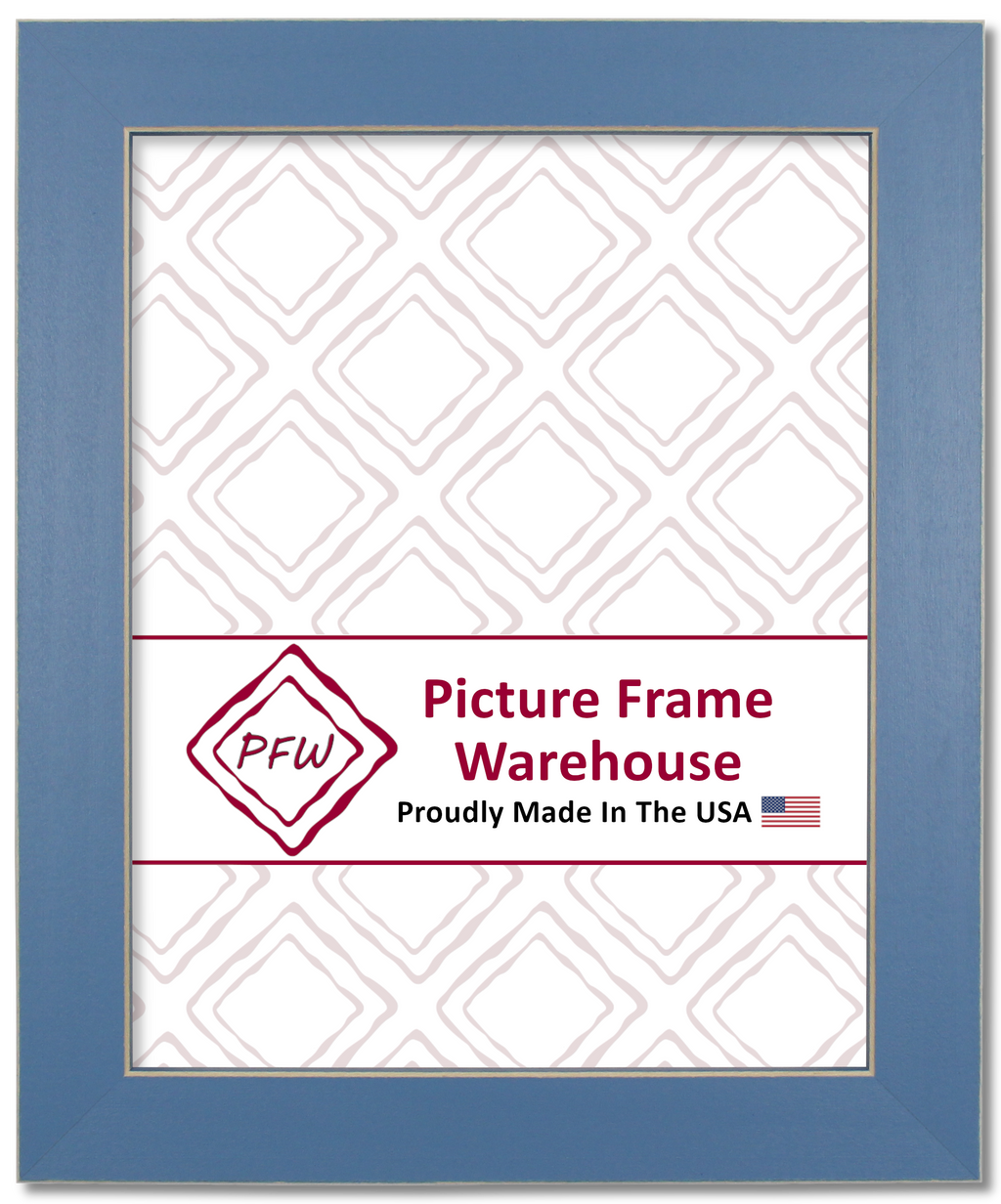 779-184 - Carolina Blue With Shaved Edges, 1 ⅛", Solid Wood Ready-Made Frame