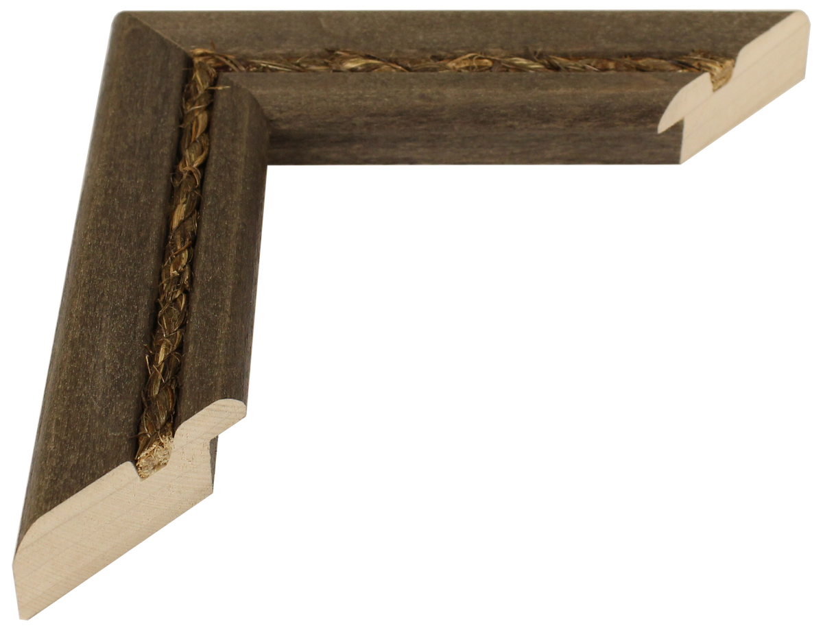 781-111 - Distressed Walnut With Jute Rope, 1 ½", Solid Wood Ready-Made Frame