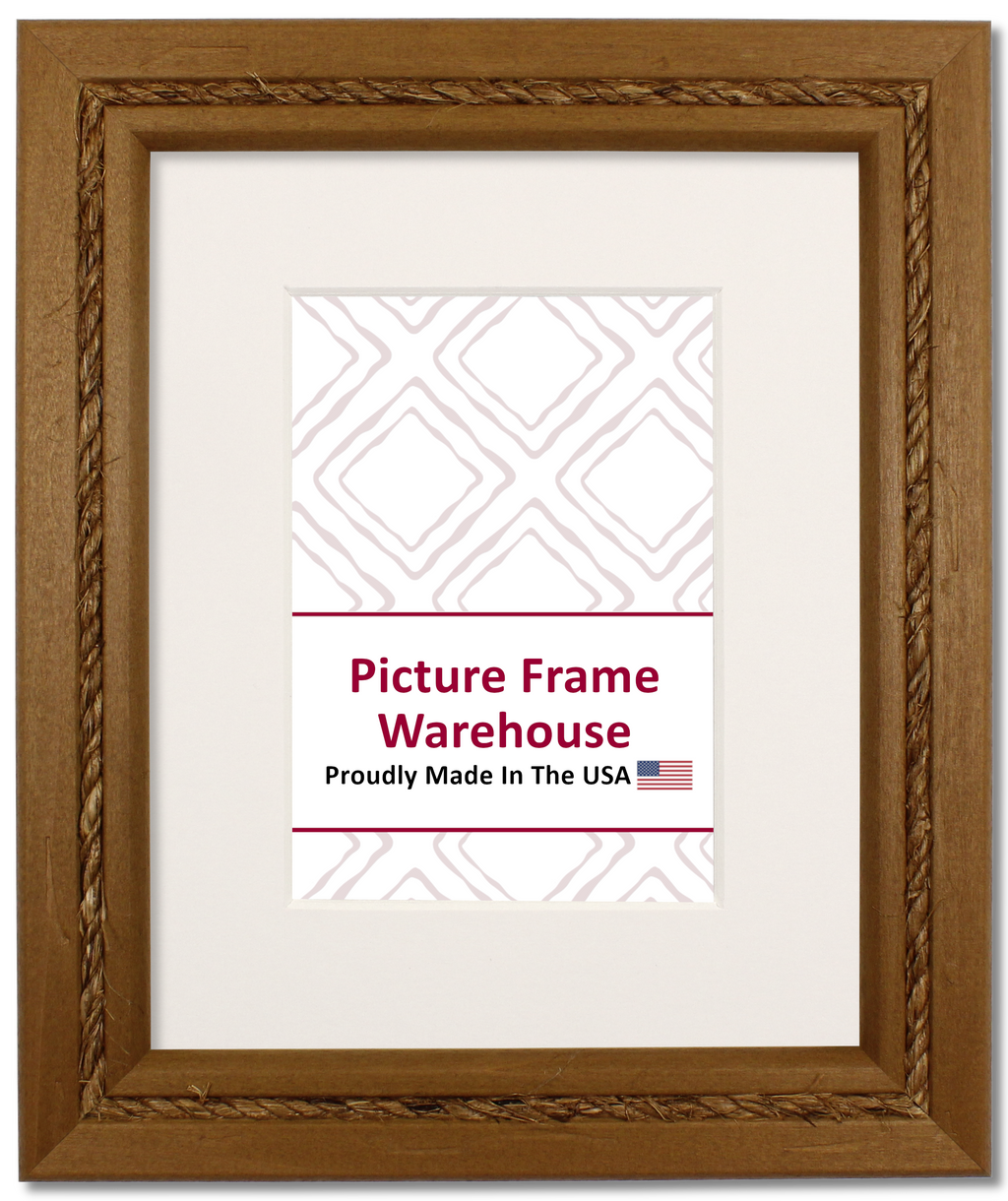 781-409 - Distressed Honey With Jute Rope, 1 ½", Solid Wood Ready-Made Frame