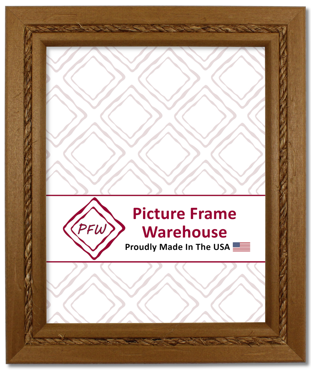 781-409 - Distressed Honey With Jute Rope, 1 ½", Solid Wood Ready-Made Frame