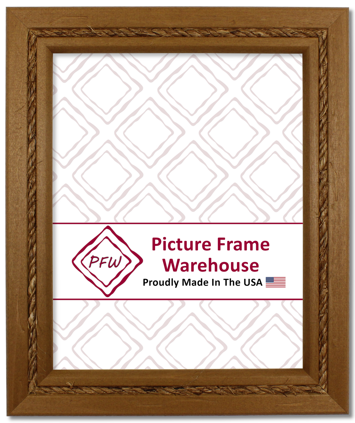 781-409 - Distressed Honey With Jute Rope, 1 ½", Solid Wood Ready-Made Frame