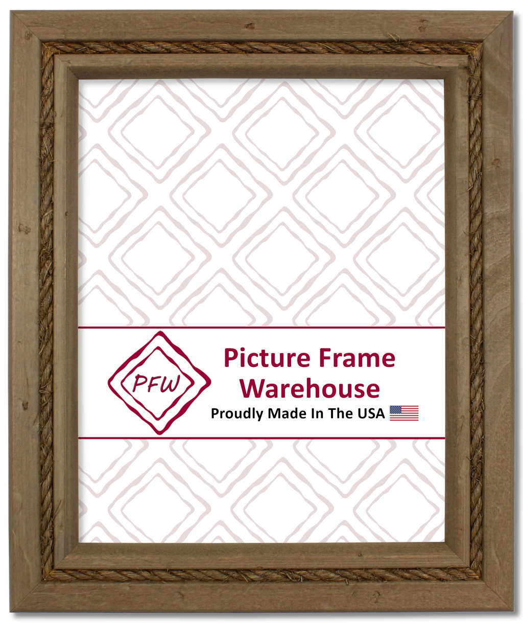 781-417 - Distressed Wash With Jute Rope, 1 ½", Solid Wood Ready-Made Frame