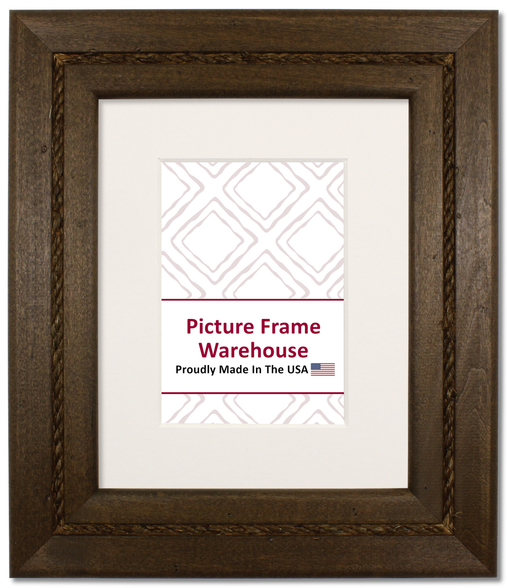 791-111 - Distressed Walnut With Jute Rope, 2 ¼", Solid Wood Ready-Made Frame