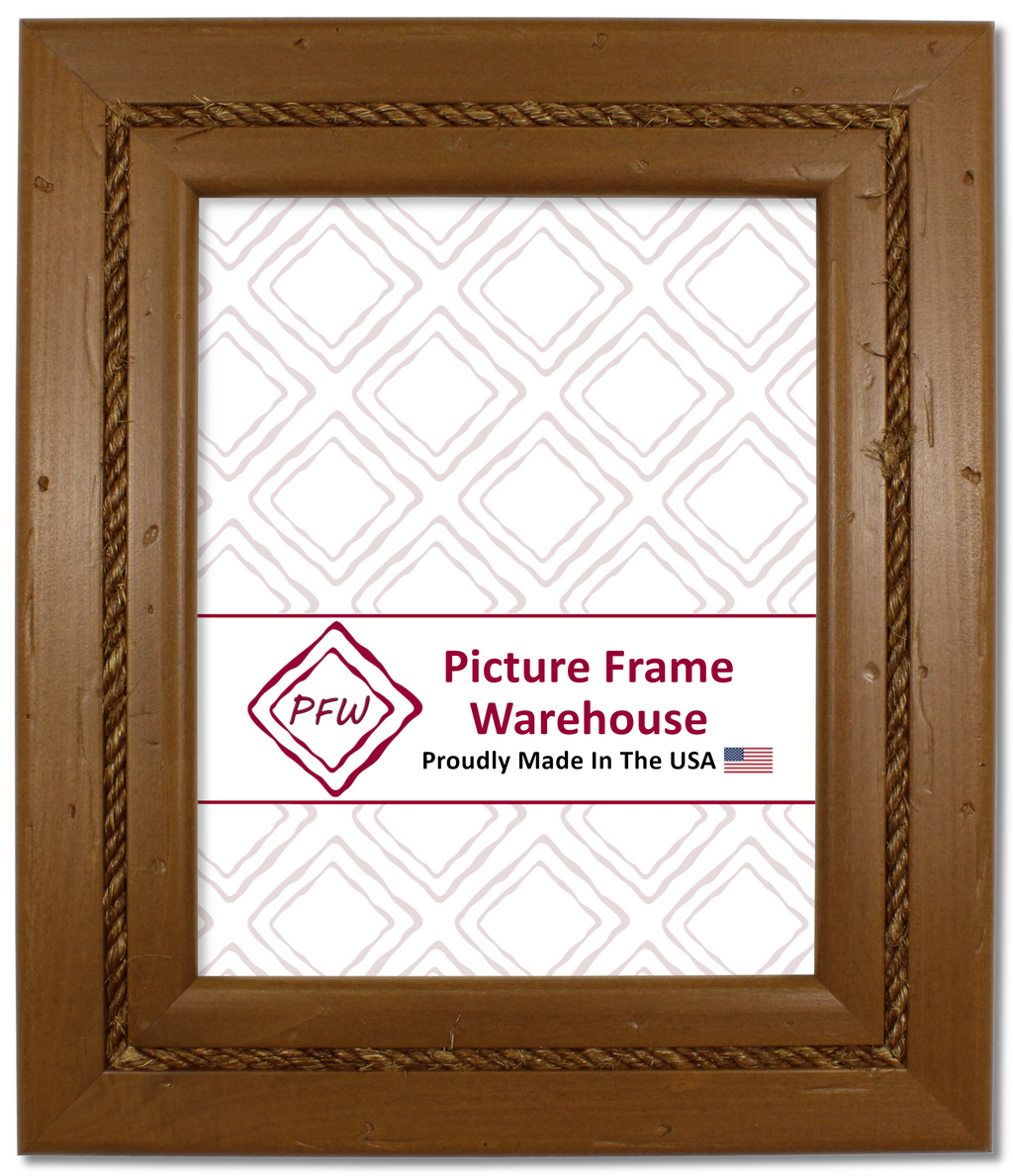 791-409 - Distressed Honey With Jute Rope, 2 ¼", Solid Wood Ready-Made Frame
