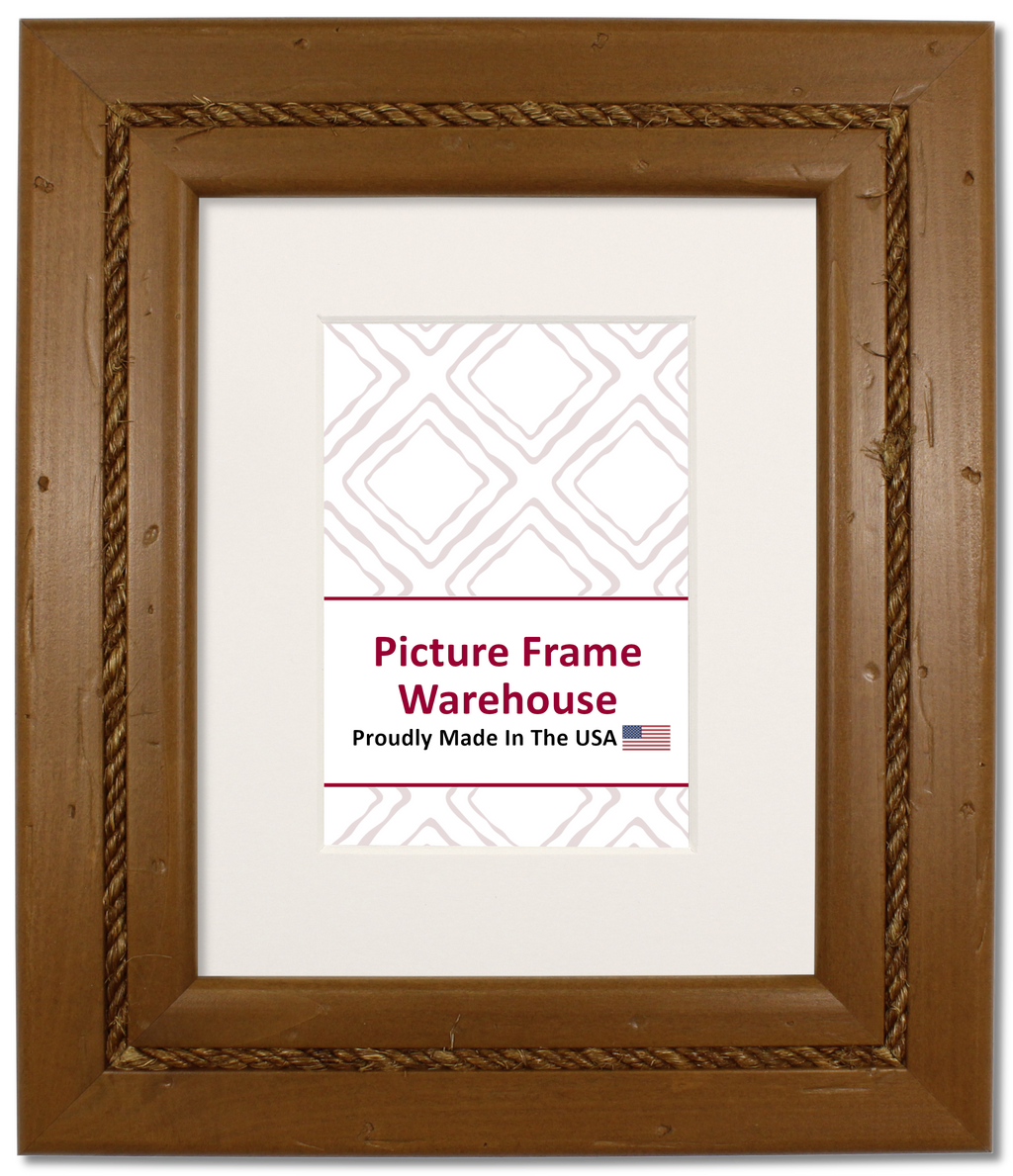 791-409 - Distressed Honey With Jute Rope, 2 ¼", Solid Wood Ready-Made Frame