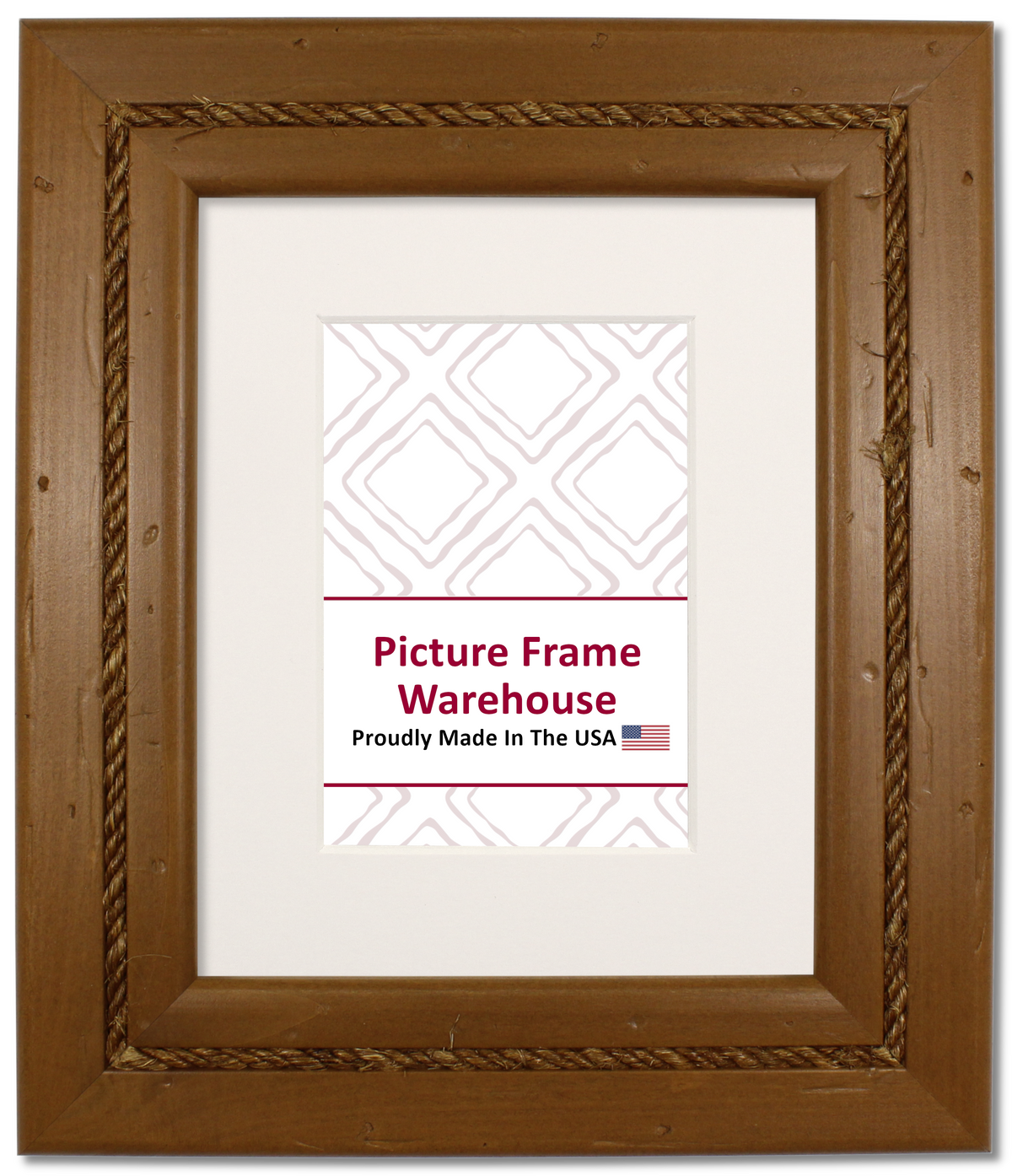 791-409 - Distressed Honey With Jute Rope, 2 ¼", Solid Wood Ready-Made Frame