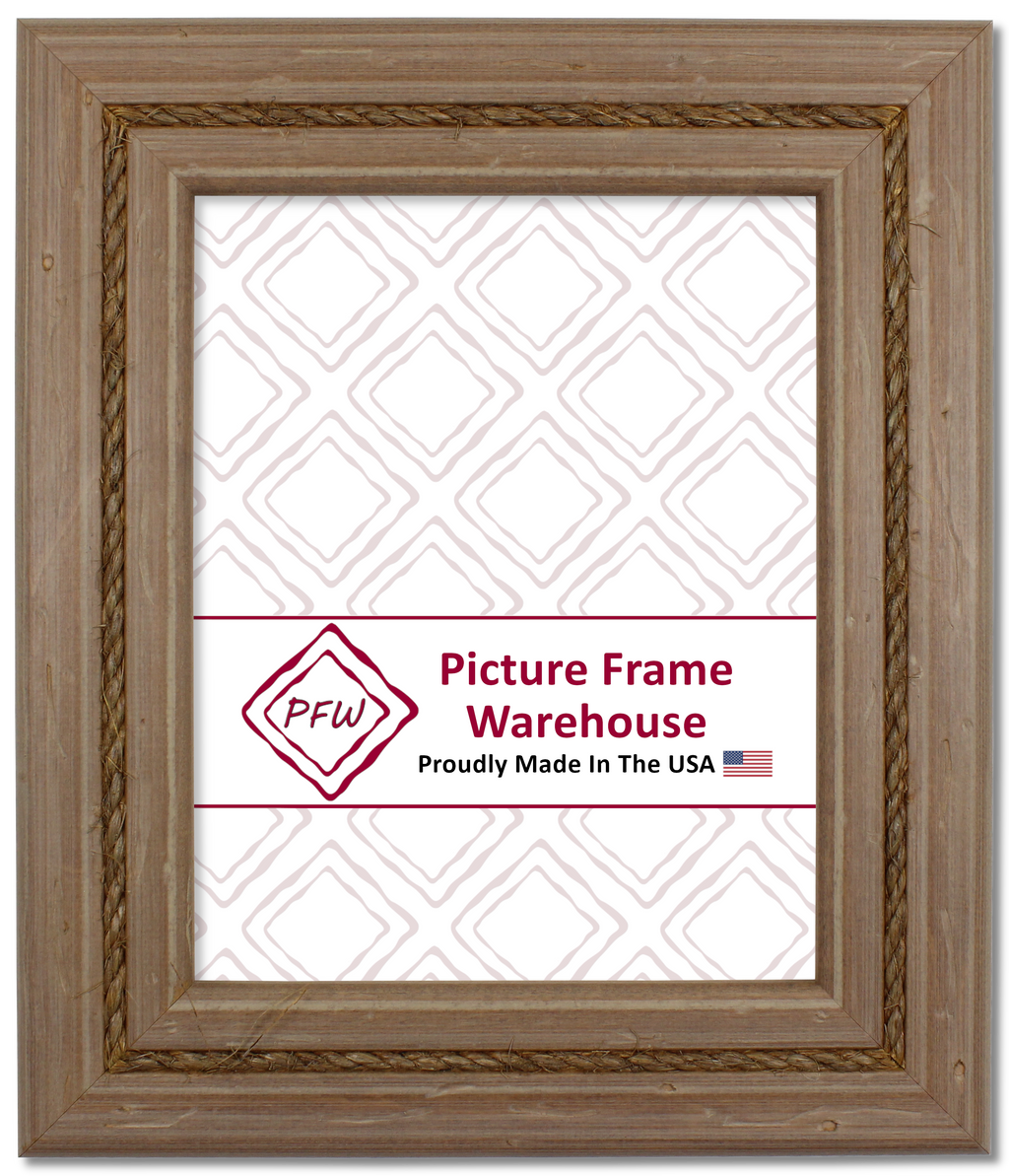 791-419 - Distressed Wash With Jute Rope, 2 ¼", Solid Wood Ready-Made Frame