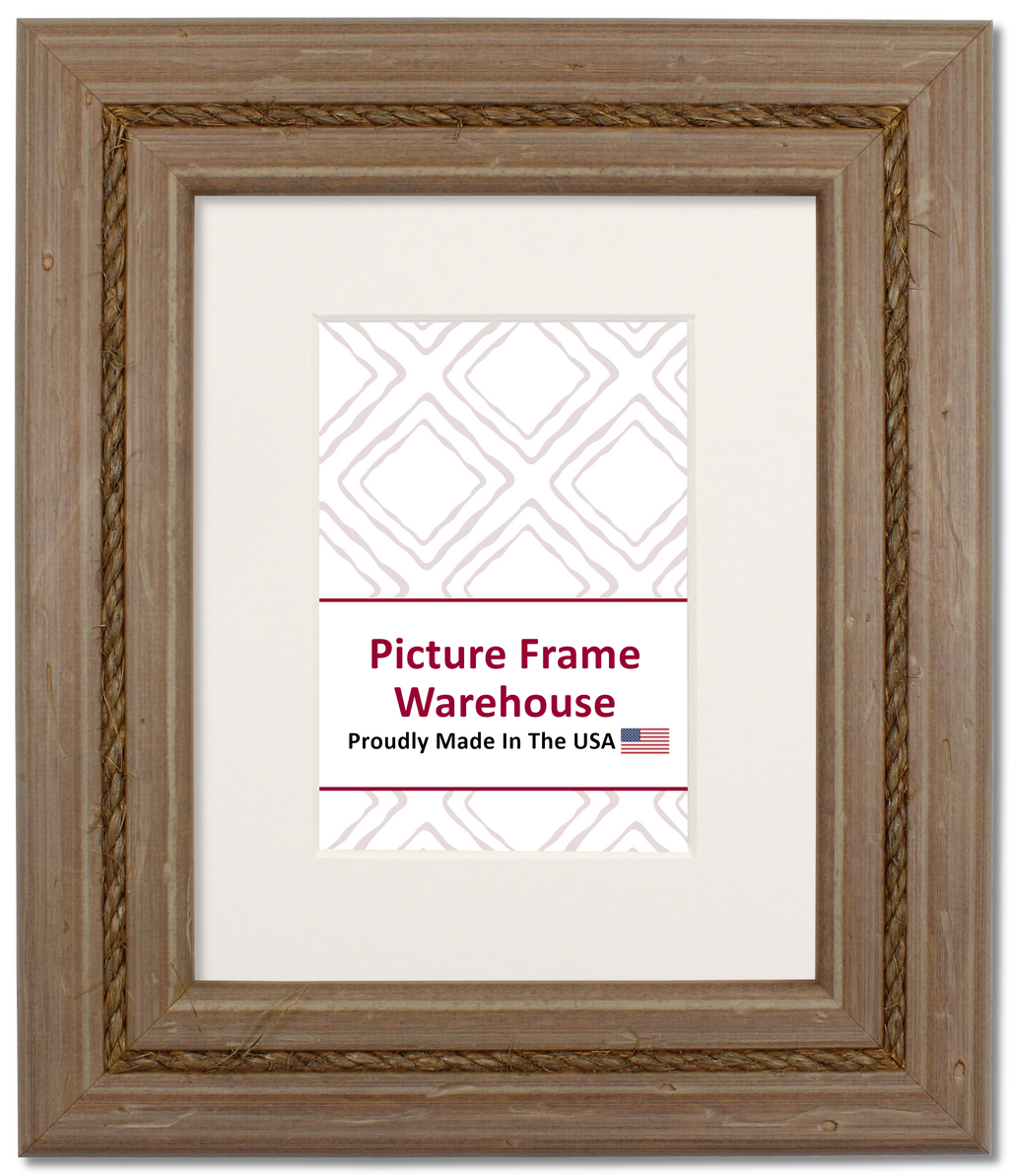 791-419 - Distressed Wash With Jute Rope, 2 ¼", Solid Wood Ready-Made Frame