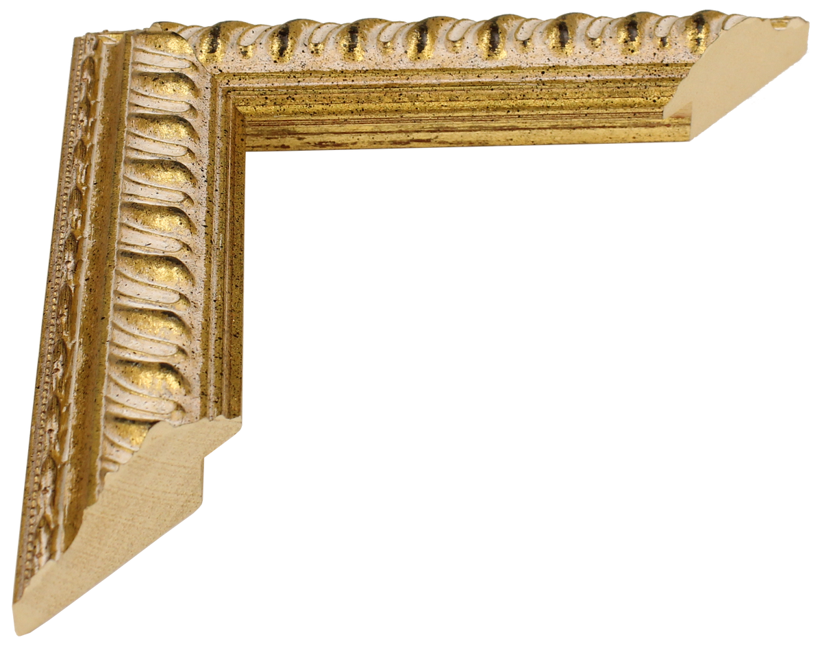 911643 - Embossed Gold, 1 ½", Solid Wood Moulding