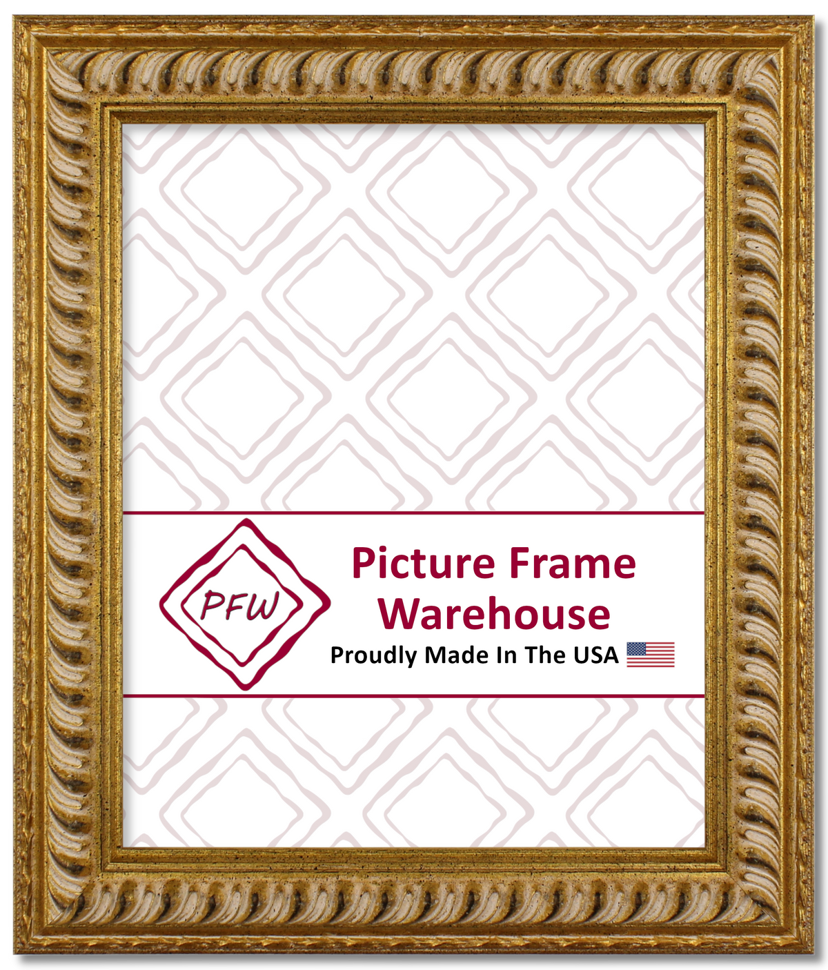 911643 - Embossed Gold, 1 ½", Wood Ready-Made Frame