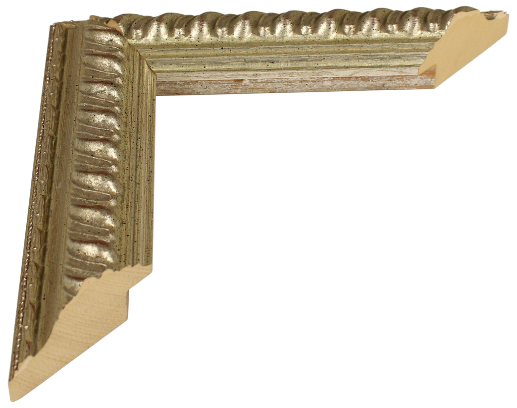 911645 - Embossed Champagne Gold, 1 ½", Solid Wood Moulding