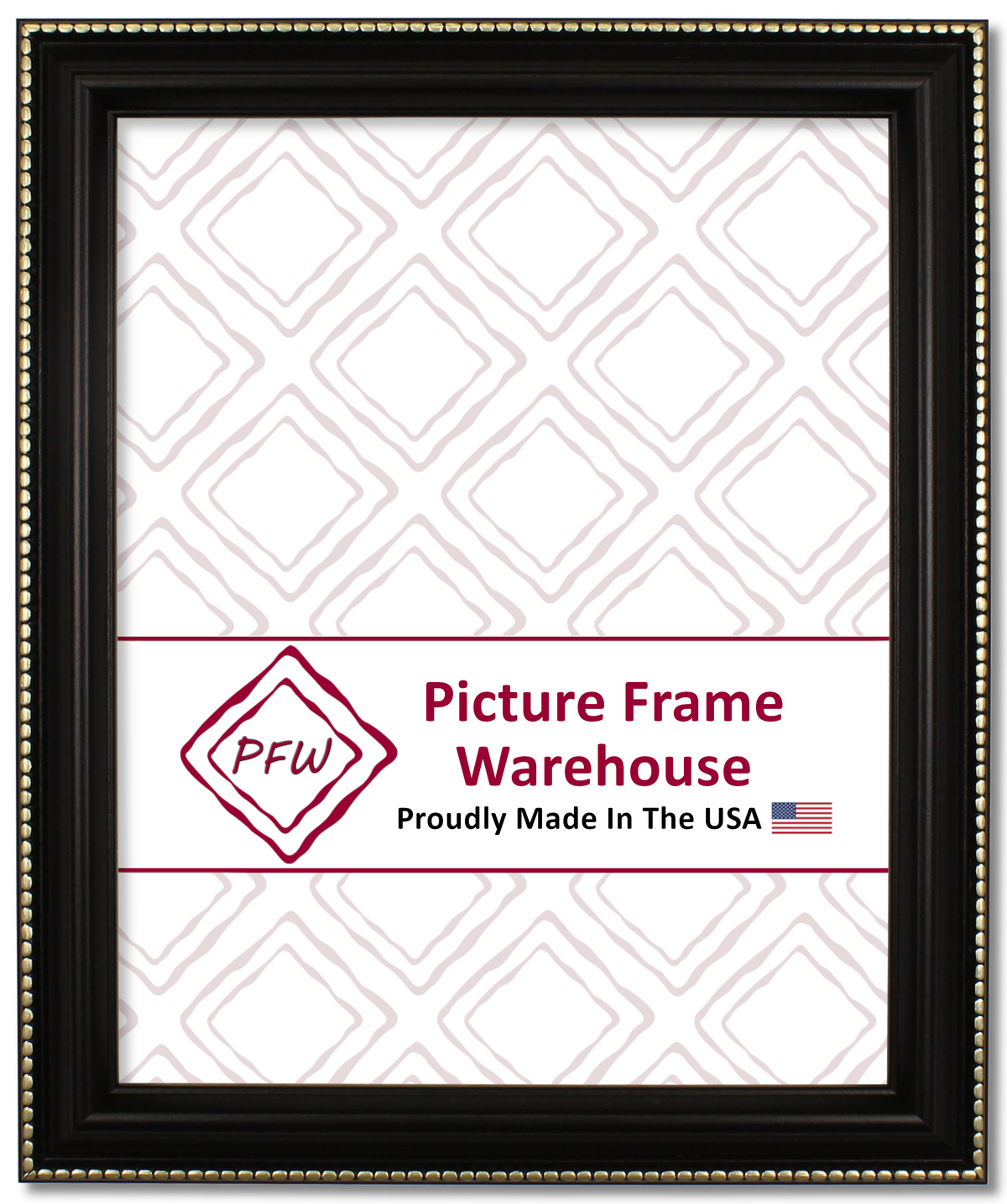 917-551 - Black With Silver Bead, 1", Solid Wood Ready-Made Frame