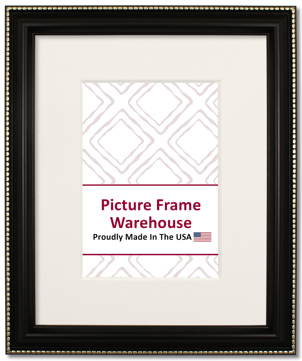 917-551 - Black With Silver Bead, 1", Solid Wood Ready-Made Frame