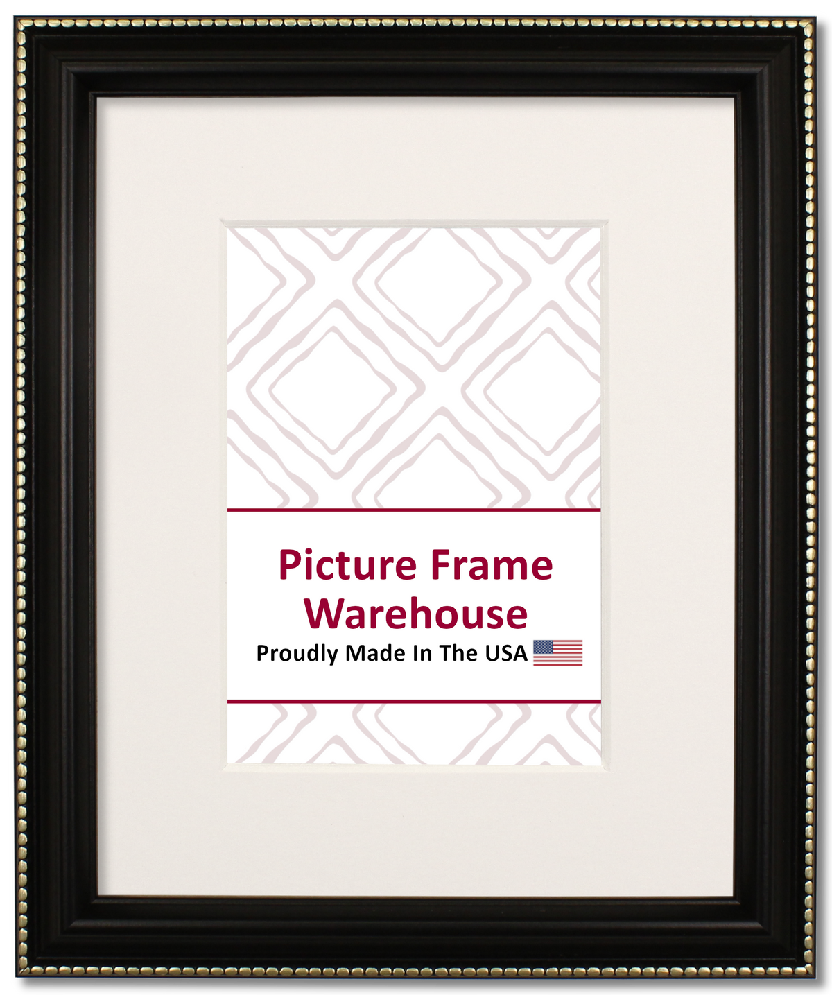 917-551 - Black With Silver Bead, 1", Solid Wood Ready-Made Frame